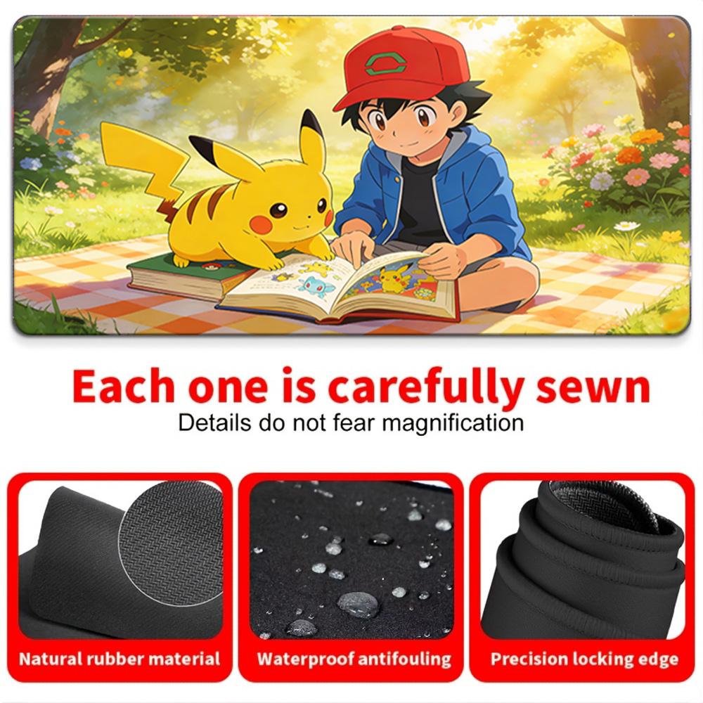 Pokemon Ash Pikachu Pirate Gaming Mouse Pad NonSlip Desk Mat 30x80x0.2cm