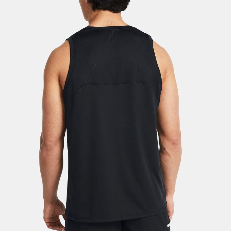 Under Armour Logo Print Quick-Dry Running Training Crew Neck Vest Men Tops Black 1383399-001