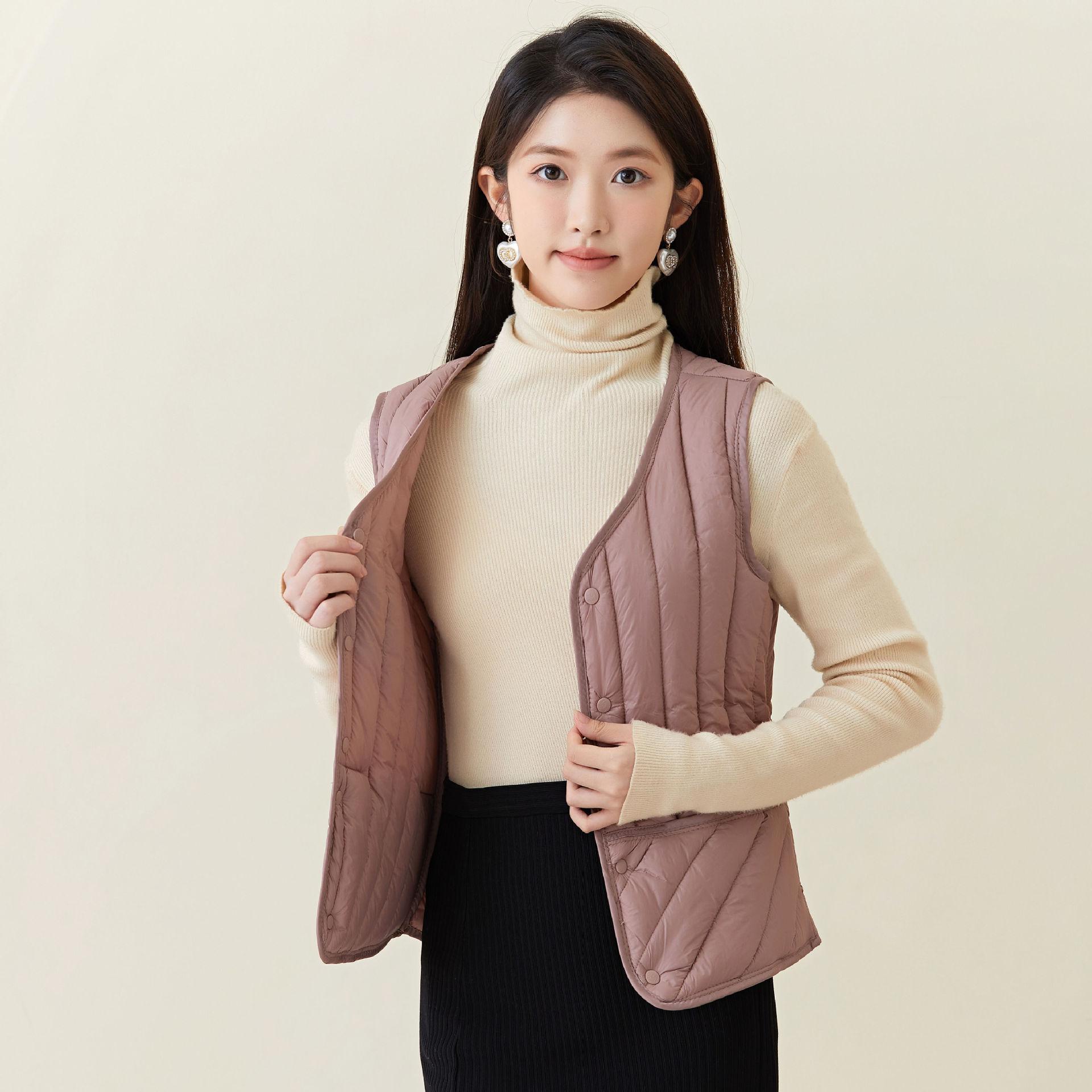 Осенне-зимний женский зимний пуховик из хлопка, легкий, двухсторонний, согревающий, для женщин среднего и пожилого возраста, двухсторонний хлопковый жилет S