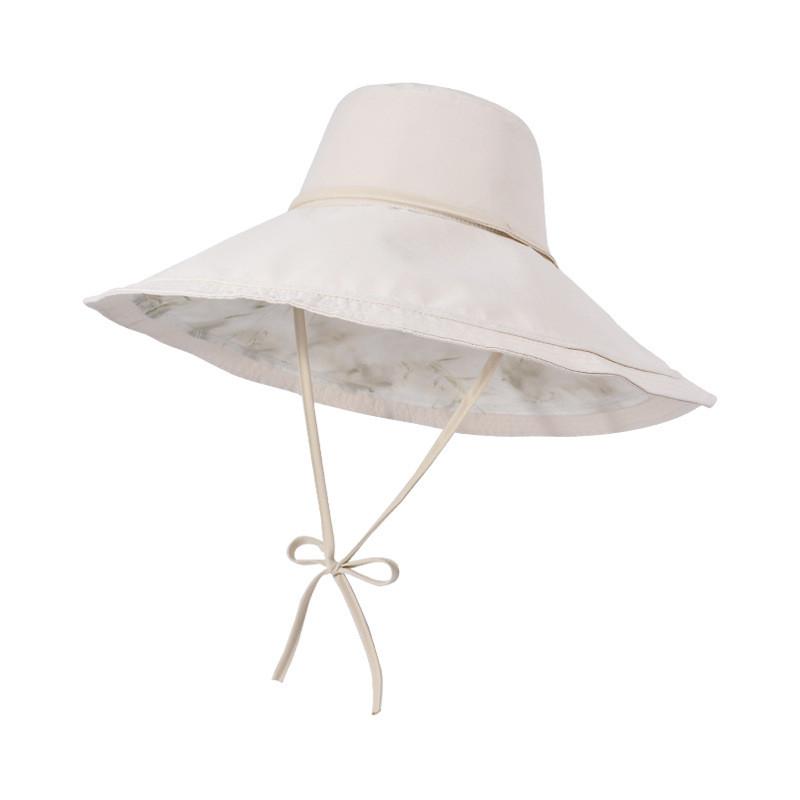 Polyester Wide Brim Sun Hat For Women Outdoor Uv Protection Summer Casual Fashion