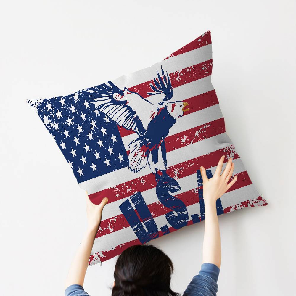 American Flag USA Maple Design Cushion Cover Happy Autumn Harvest decor Holiday Decorati Pillow Cover