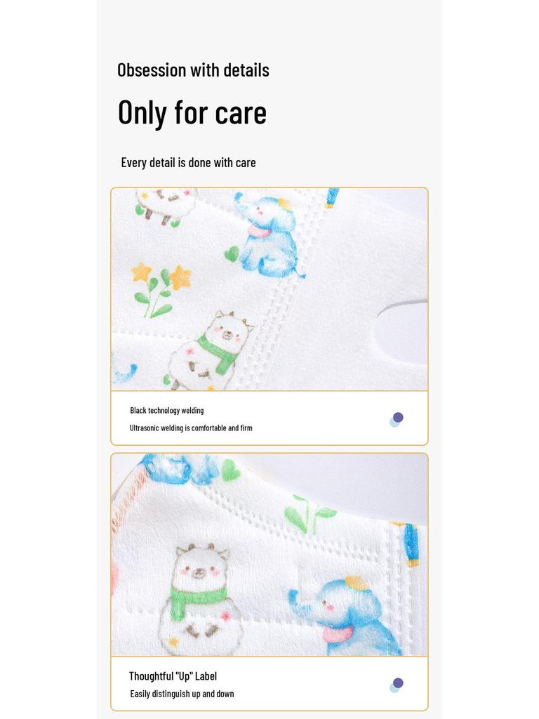 Individually Packed 3D Protective Masks for Kids Aged 0-6, Breathable & Disposable