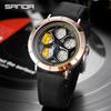 Sanda Men's Personalized Quartz Watch - Leather Strap, Waterproof, Rotating Dial