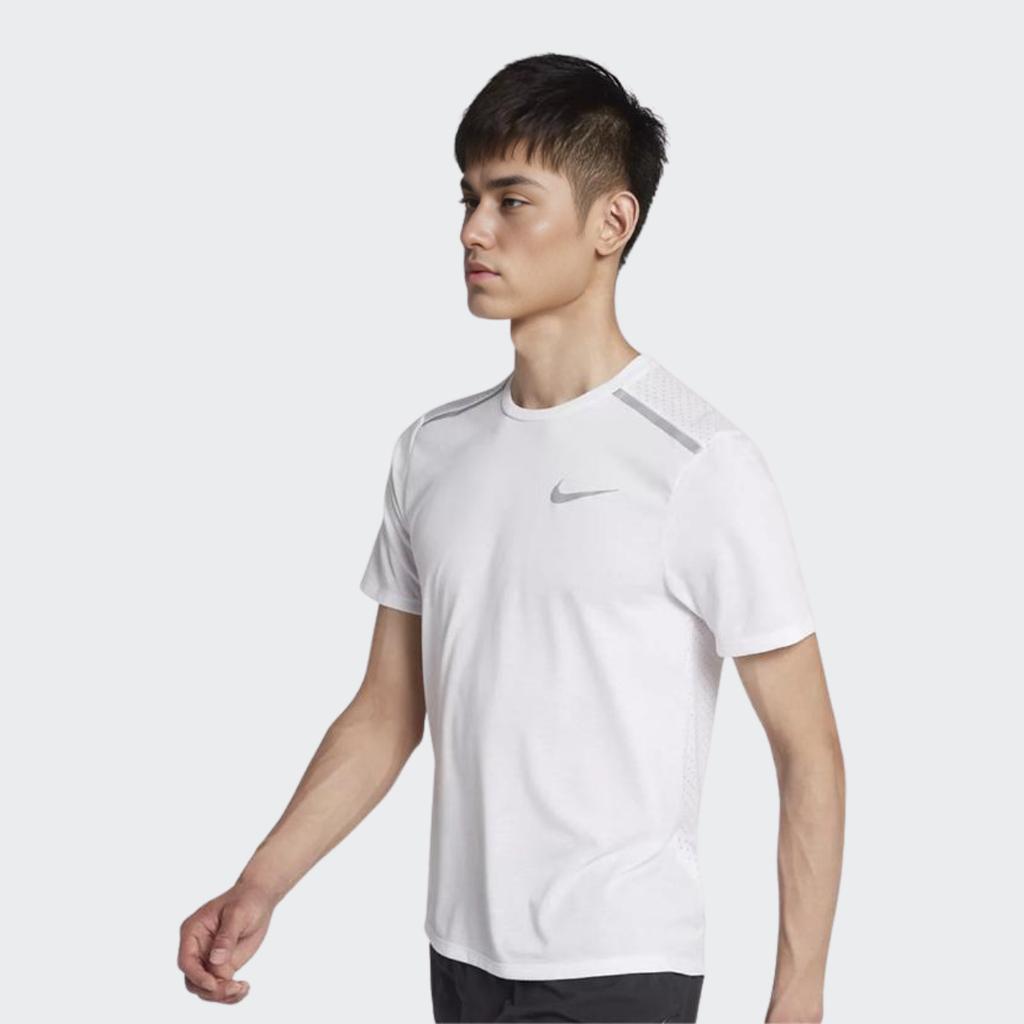 Nike Dri-Fit Quick Dry Reflective Casual Running T-Shirt Men Tops White CU0327-100