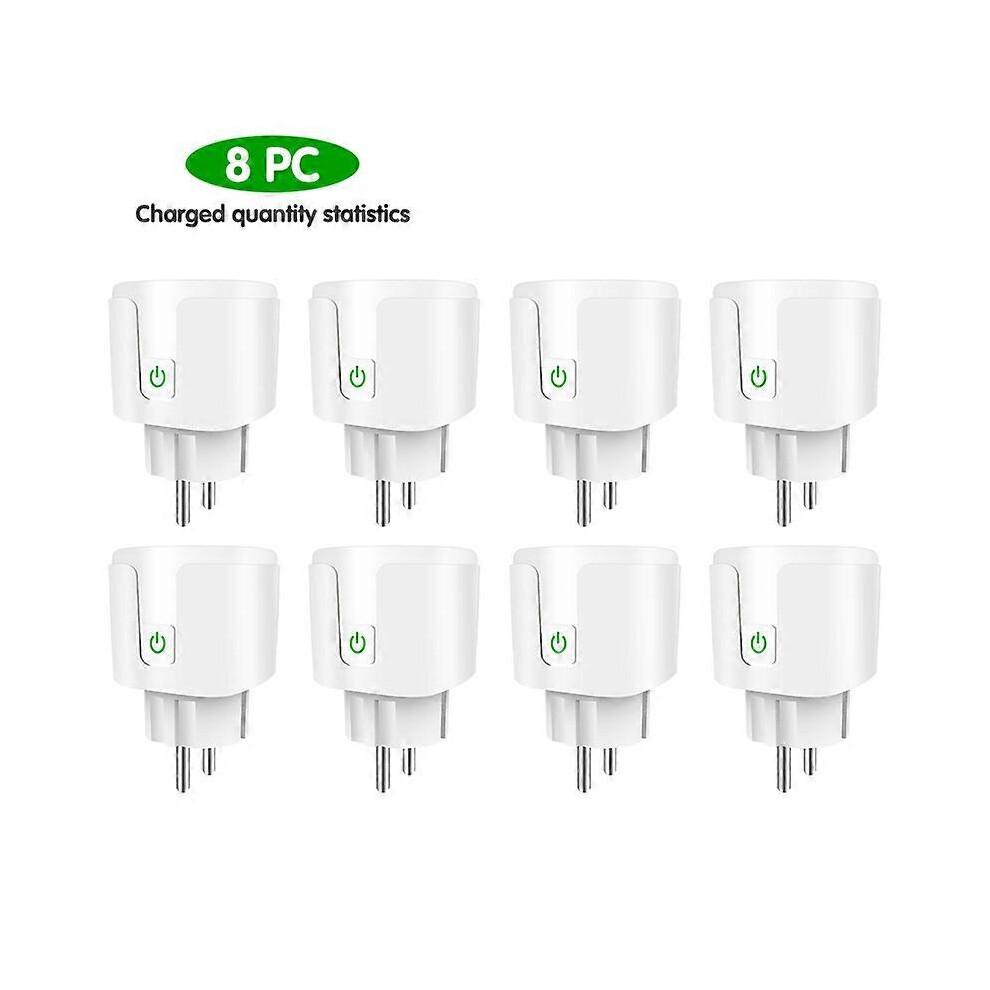 (8 pcs)Prise Intelligente WiFi Tuya 16A/20A Prise Intelligente UE Avec Surveillance de Puissance Fonction de Minutage Contrôle Vocal Via Alexa Google Home Yandex