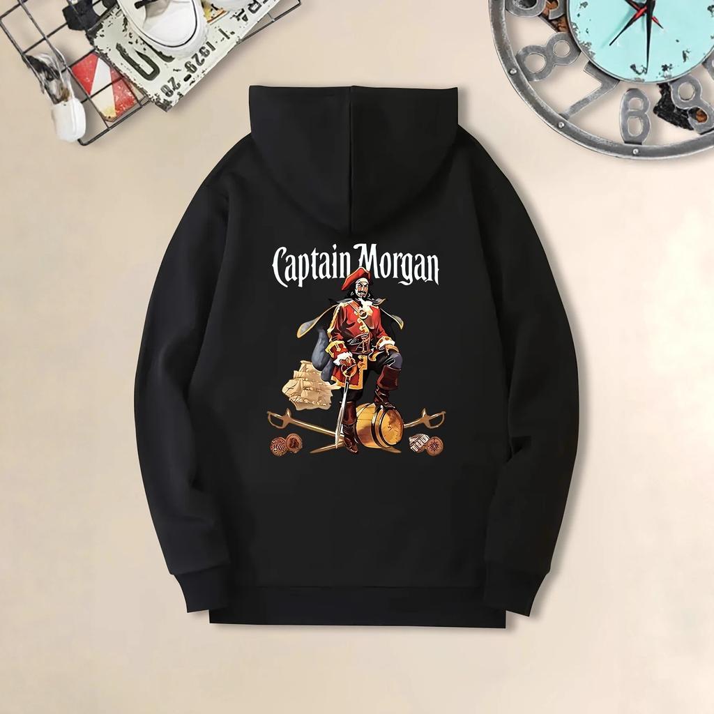 Men's Cozy Christmas Captain Print Hoodie Casual Stylis