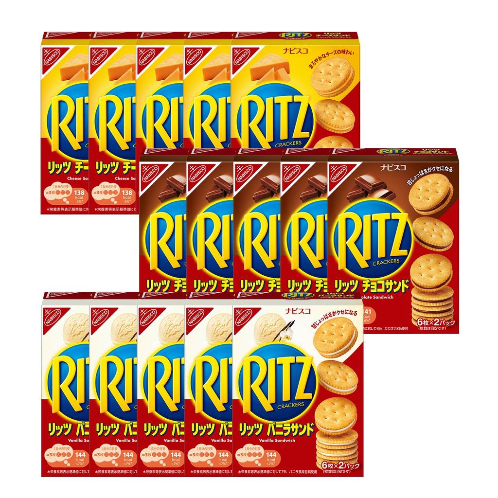 Mondelez Ritz 3 types assorted 15 boxes total 106g (cheese, chocolate, vanilla)