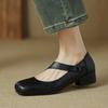 Cowhide version~ 2025 new soft-soled ballet shoes, square head flat-soled French single shoes, women's retro Mary Jane shoes