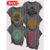 Zen-inspirierter Baum des Lebens Lotus Meditation Künstlerischer Druck Fünfteiliges Set von kurzärmeligen Damenoberteilen Elegante Sommerparty-Outfits Wesentliche Mode