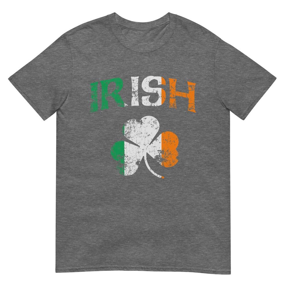 Irish Shamrock Ireland Flag St Patricks Day Vintage Fade Tshirt