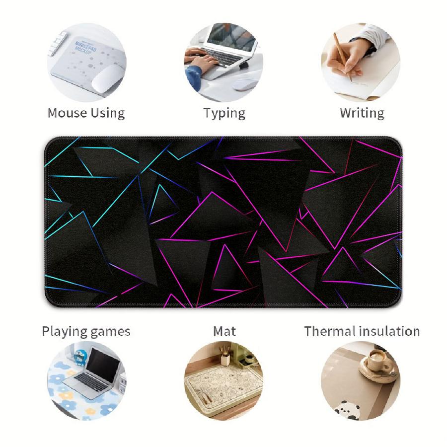 Polygon Multicolored Pattern Is Cool rubber Mouse Pad office Pad Desk accessories Game Console Pad Computer Laptop Pad Keyboard