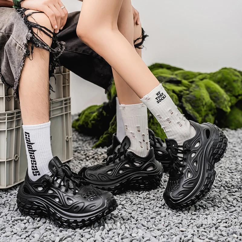 

Couple Sandals for Men New 2025 Summer Outdoor Hole Shoes for Women Sandals Sandalias Hombre Sandalias De Mujer Zapatillas Male 36 зелёный