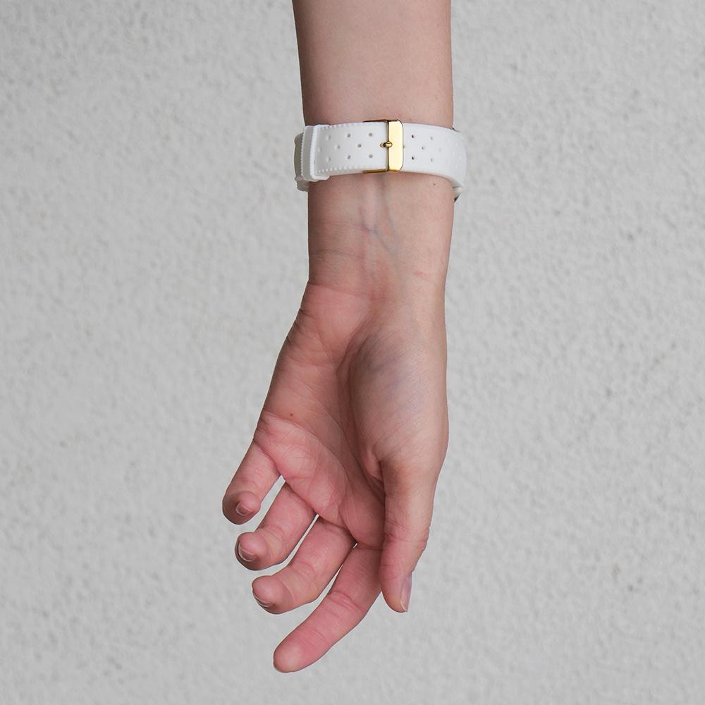 ERBORD Universal Silicone Strap 20mm, Tropic, White / Gold Buckle