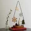 Shesay Embossed Tin Snowflake Nordic Christmas Tree Snowflake Display Large Silver Ornament, Ornament, (7.4cm Tall),