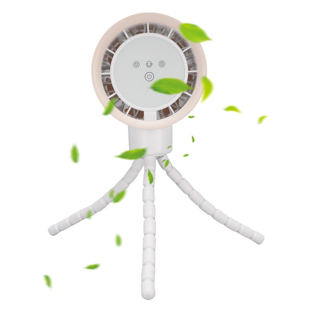 Battery Operated Stroller Digital Diaplay 360 Degree Oscillation Fan Tripod Clip On Flexible Fan 4000mAh
