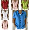 Spring Bohemian Style Short Sleeve Shirt With Padded Patching For Casual Office Wear