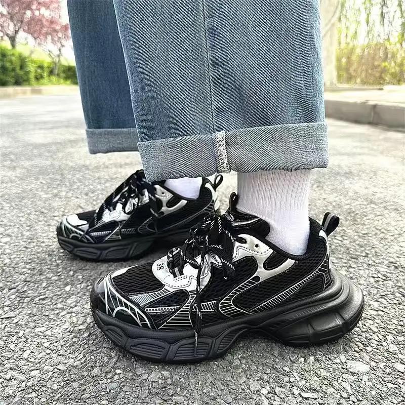

Модные мужские брендовые кроссовки для пар, мужская обувь в Париже, дизайнерские толстые сетчатые дышащие женские повседневные кроссовки, туфли Tire Tank 3xl 44 чёрный