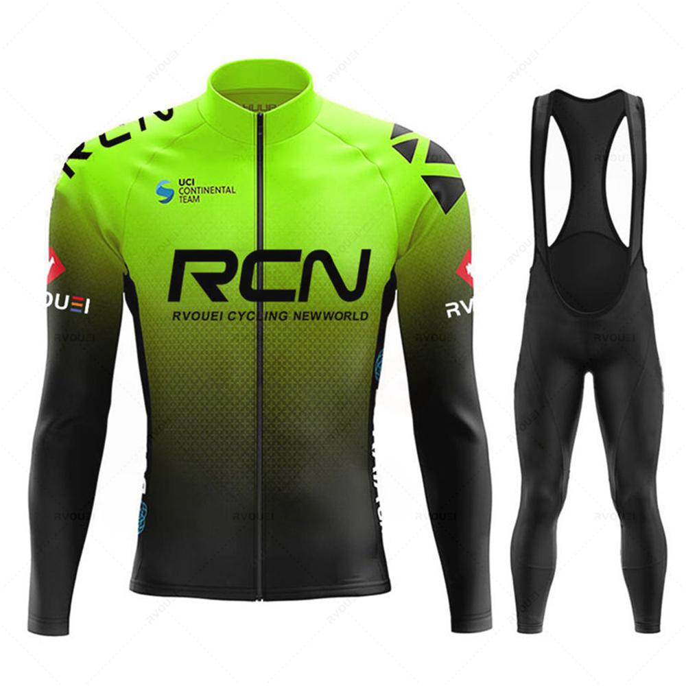 2025 Rcn Autumn Cycling Jersey Set Bicycle Sportwear Suit MTB Uniform Ropa Ciclismo Road Bike Clothing Bicicleta Long Bib Pants