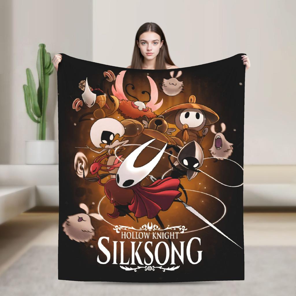 Hollow Knight Silksong Blanket Flannel Autumn/Winter Multi-function Super Warm Throw Blanket for Sofa Couch Plush Thin Quilt