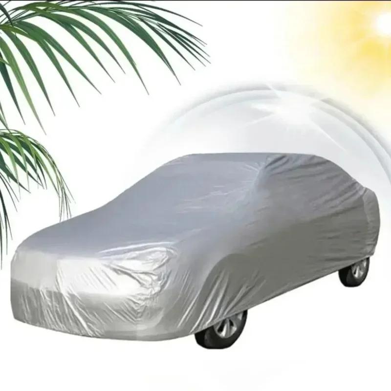 Funda Universal para Coche Completo Impermeable Antipolvo para Todas las Estaciones Recubrimiento de Película PE con Parasol Protector de Aluminio Reflejo de Rayos UV