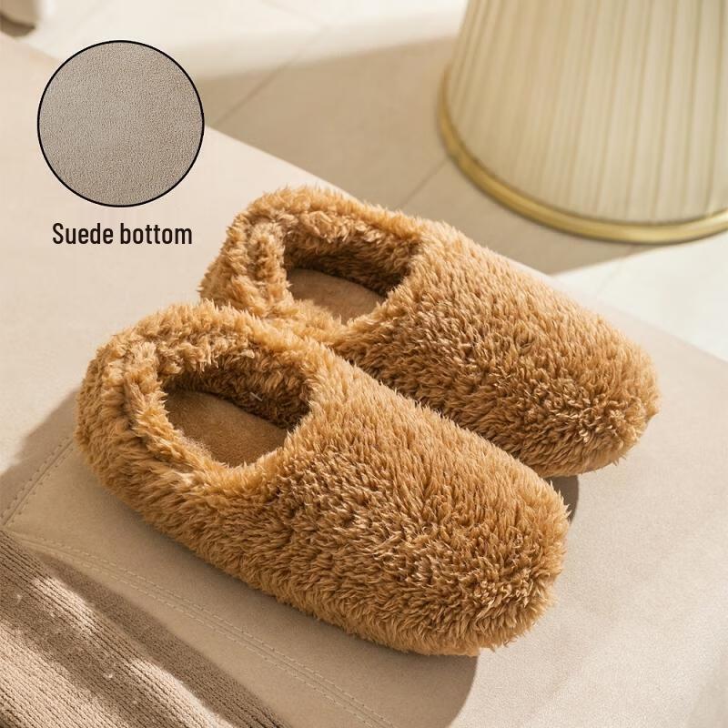 JINGRUIXIANG Теплые плюшевые закрытые домашние тапочки XL (43-44)