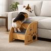 Non-Slip Wooden Dog Stairs Safety Railing Dog Ladder Pet Staircase  for High Beds Sofas