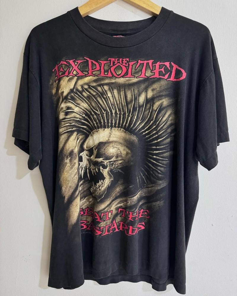 

The Exploited band Retro basic Black Unisex Heavy cotton tee Unisex T-Shirt XL