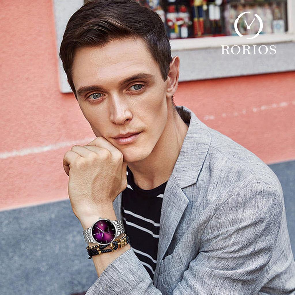 RORIOS Men's Quartz Watch, Multi-Function, Lightweight, Waterproof, Date Display, Luminous, Perfect for Work or Commuting, Stylish, Popular, Simple