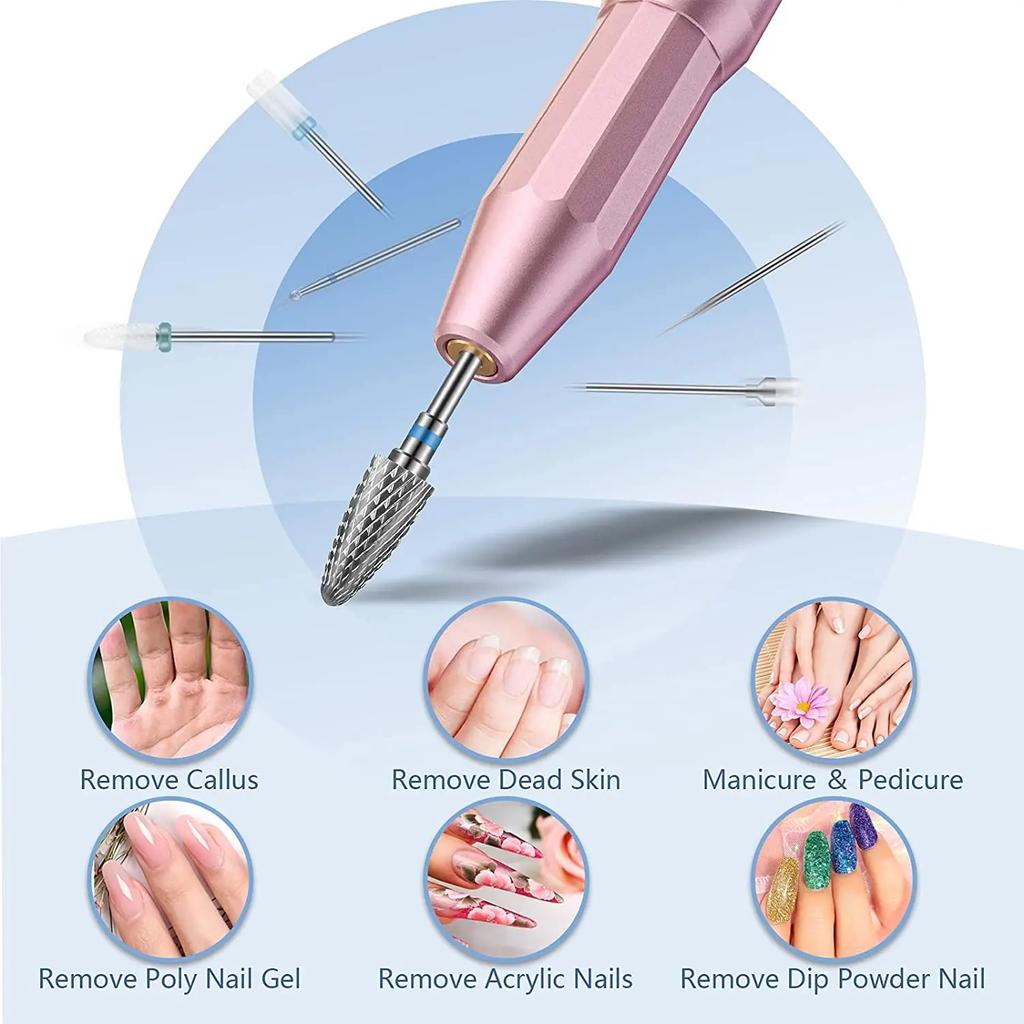 10Pcs Nail Polish Head Milling Cutter Set Used for Nail Beauty Deburring Gel Dead Skin Automatic Polishing Machine Accessories