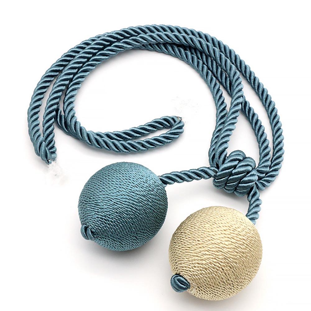 2Pcs Simple Curtain Tieback Tie backs Rope with Round Ball for Modern Curtain Decoration