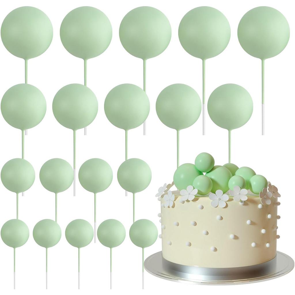 20 Pcs  Mini Balloons Sticks Red Balls Cake Picks Cake Topper Balls Cake Decorations for Wedding Birthday Cake Decorations