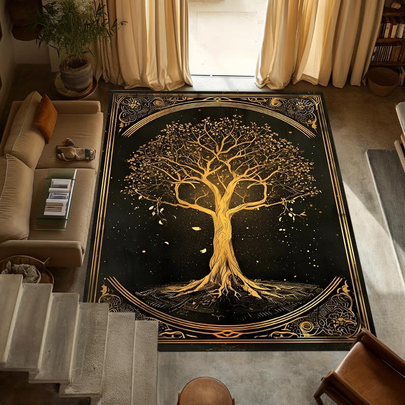 

Celtic Green Tree Carpet Mat Rug Home Decoration Living Room Bedroom Floor Decor Mysterious Vintage Style Non Slip Rugs 40x60cm