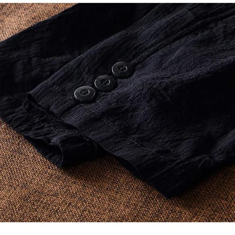 Frühling und Sommer Herrenanzüge&blazer Pendlerblazer Blazer für Herren Slim Fit Freizeitjacke Plissierte Knopfjacke