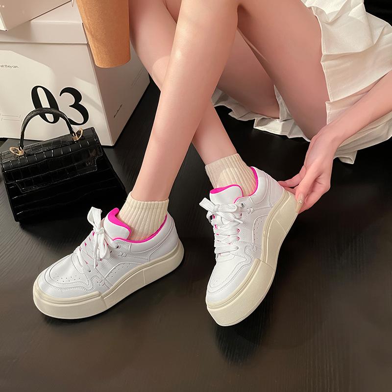 Dopamin-Plateau Weiße Schuhe Damen Neue Damen Low-Top Schuhe Farbabstimmung Sportliche Freizeitschuhe Damen