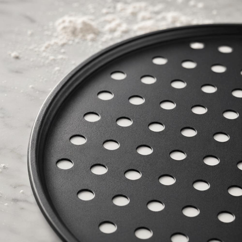 Non Stick Perforated Pizza Pan Set 9/10/11/12/14 Inch Cooking Plate Crispy & Bubbly