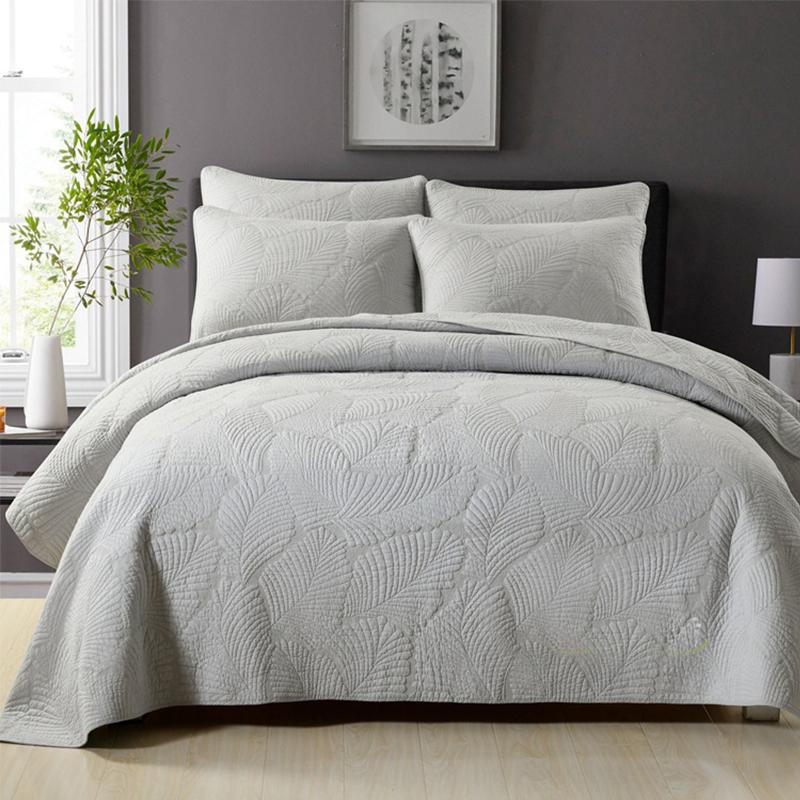 Rungrape Solid Quilted Cotton Bedspread On The Bed Double Queen King Size Bed Cover Quilts Bed Linen Summer Bed Spread Clothes