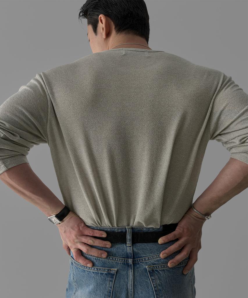 Baulopeulodeogteu Wool Fluid Knit Tee [Light Gray]