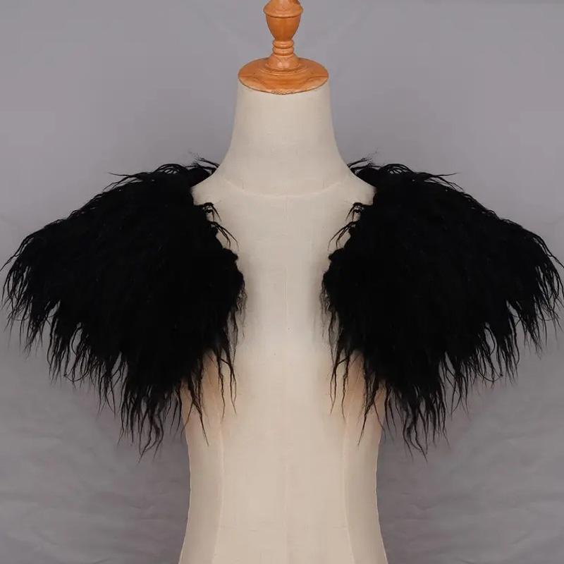 Fur Collar Winter Clothing Warrior Cloak Viking Queen Shawl Elegant Faux Fur Shawl