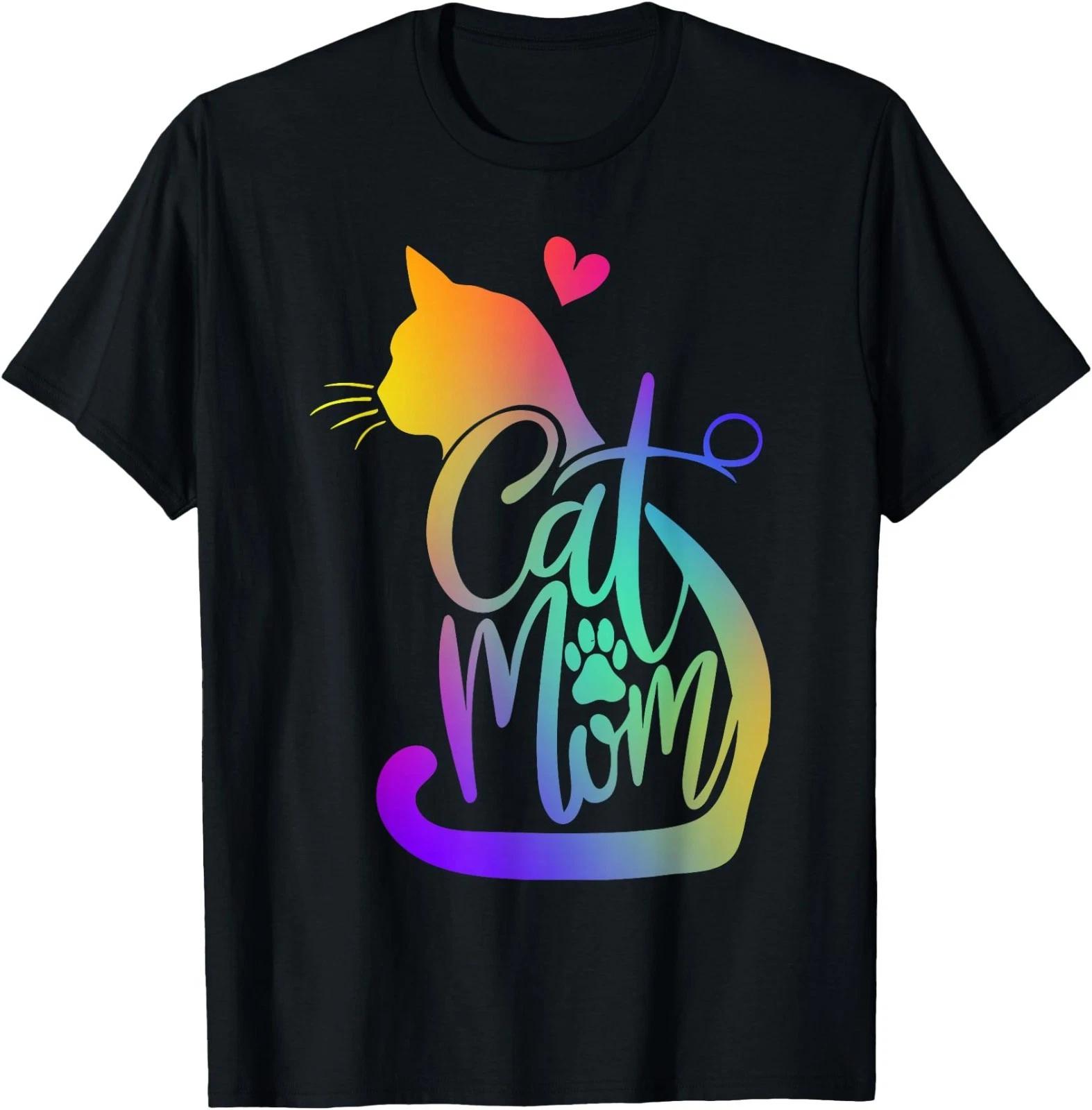 Cat Mom Cat Lover Cute Mother s Day Mama I Love My Cat T-Shirt L