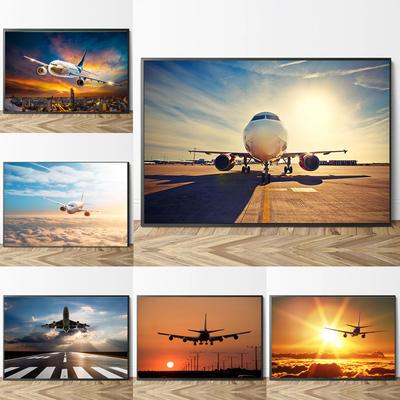 Vintage Aircraft Canvas Wall Art Pictures Landscape Airplane Posters and Prints Canvas Painting Art for Living Room Home Decor