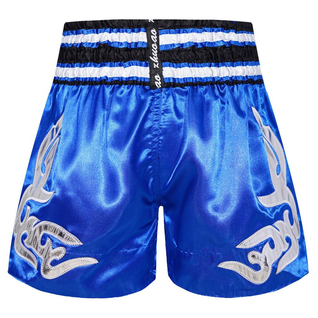 Kids Boy Color Block Patchwork Boxing Shorts Wide Elastic Waistband Side Slit Training Shorts