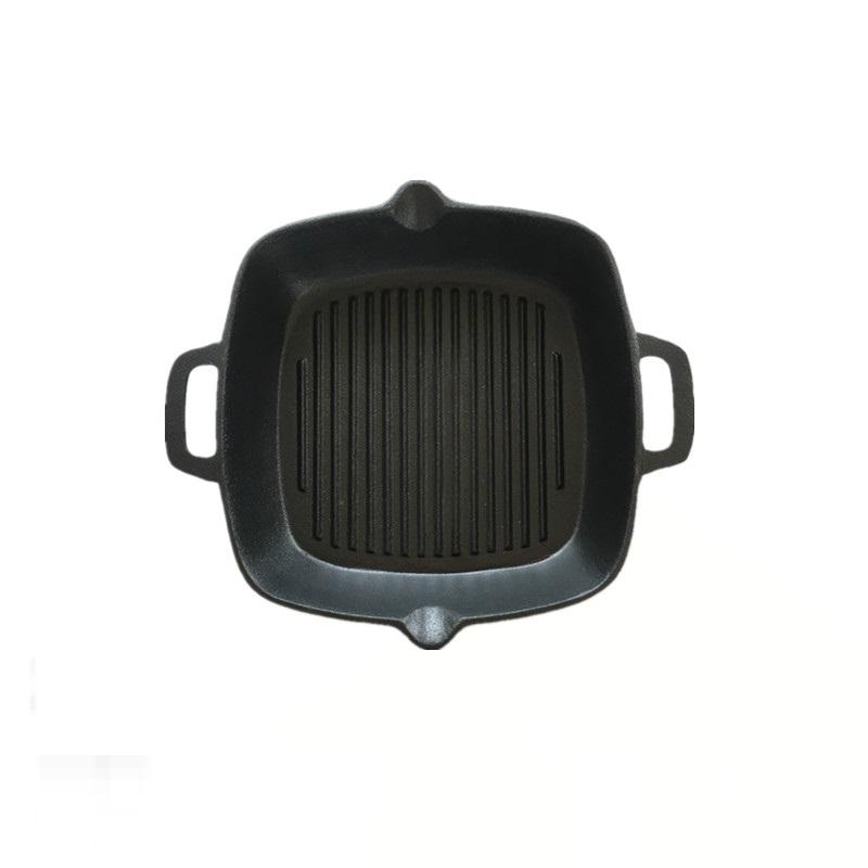 

Чугунная квадратная тарелка для барбекю, сковорода для стейка, гриль, сковорода без покрытия, антипригарная сковорода, индукционное барбекю на открытом воздухе