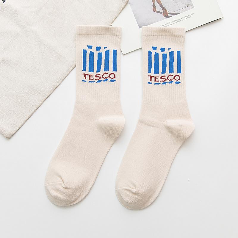 Korean style fashion Harajuku street hip hop socks unisex fun men's socks happy skateboard Chinese character letter ladies socks