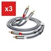 RIKSOIN 2RCA to 2RCA Audio Cable with Magnetic Ring, 1.2m, Nylon Braided