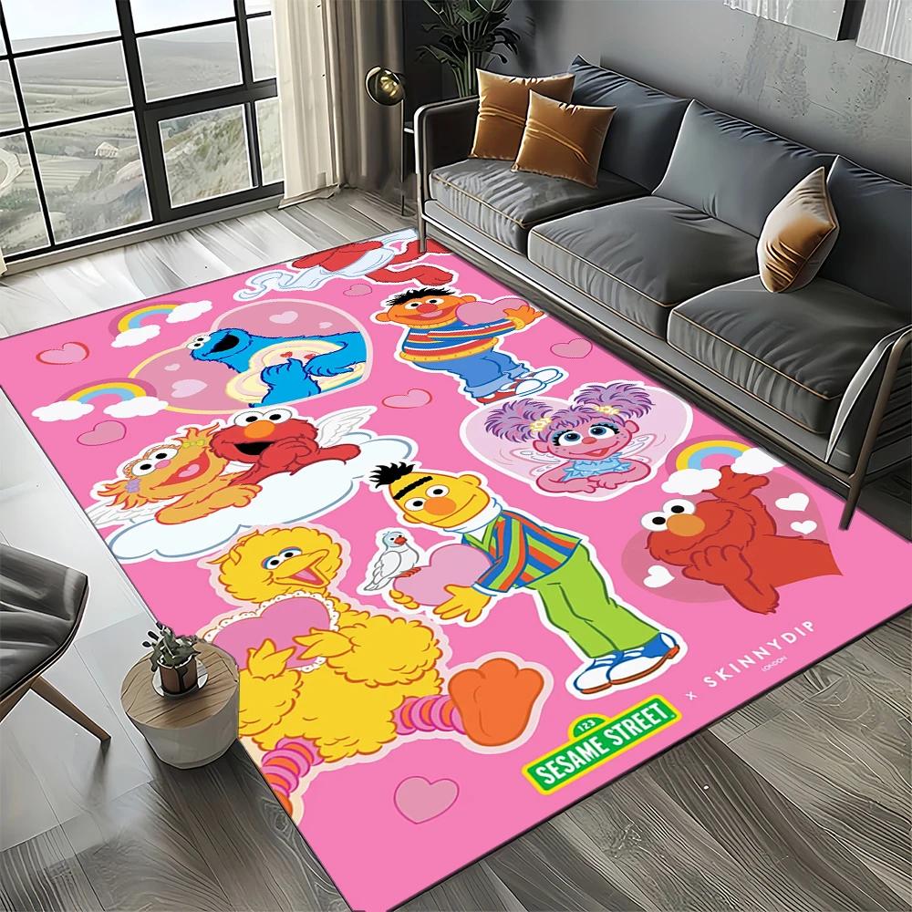 2025 New Style Sesame Street Cartoon TV Carpet Rug for Living Room Bedroom Home Sofa Decoration,Kids Play Non-slip Floor Mat