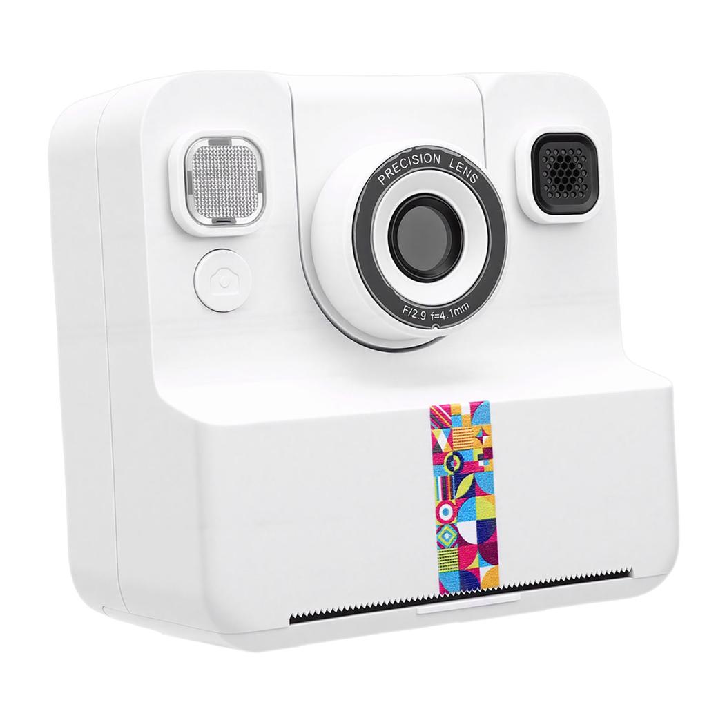   Print Camera White 2.4 Inch Screen 16X Zoom 1080P Digital Camera with Print Paper for Present