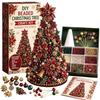 Kit de manualidades para árbol de Navidad con cuentas DIY, Mini árbol de cuentas con adorno superior exquisito, Decoración de mesa navideña hecha a mano para el hogar Christma