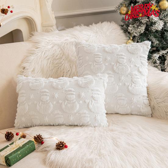 Christmas Throw Pillow Cover Xmas Tree Pillowcases Soft Plush Cushion Covers with Hidden Zipper Closure Winter Home Decor