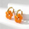 Flower Hoop Earrings for women 2-in-1 Design Detachable colorful Floral Charms 18K Gold Plated Stainless Steel Hoops