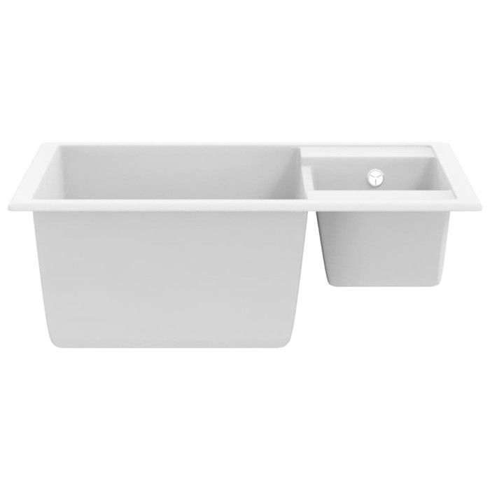 VidaXL Evier de Cuisine et Deux Lavabos Trou de Trop-plein Evier Encastré Décoration de Cuisine Lavabo Extra-profond Maison 147088